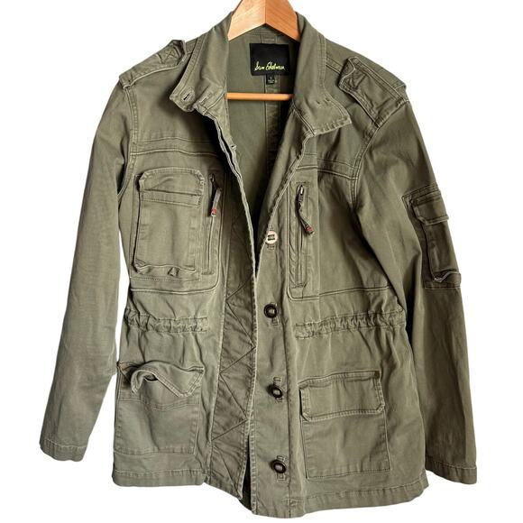 Sam Edelman Utility Jacket Women’s S Army Green Cargo Pockets Military Style - Picture 2 of 9